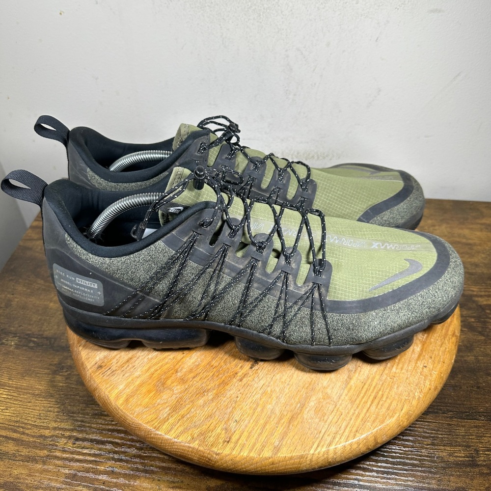 Nike Air Vapormax Utility Running Shoes AQ8810-201 Olive Green Black Mens 15